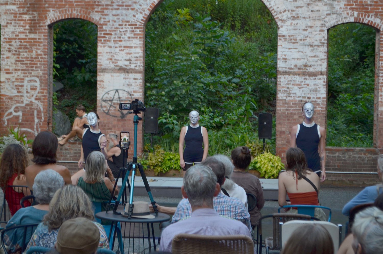 Dancers don masks for a phone-inspired number in "Technically Speaking."